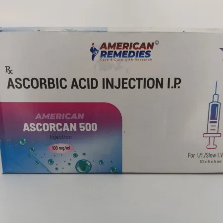 AMERICAN ASCORCAN 500 INJECTION - 10 AMPOULES OF 5ML
