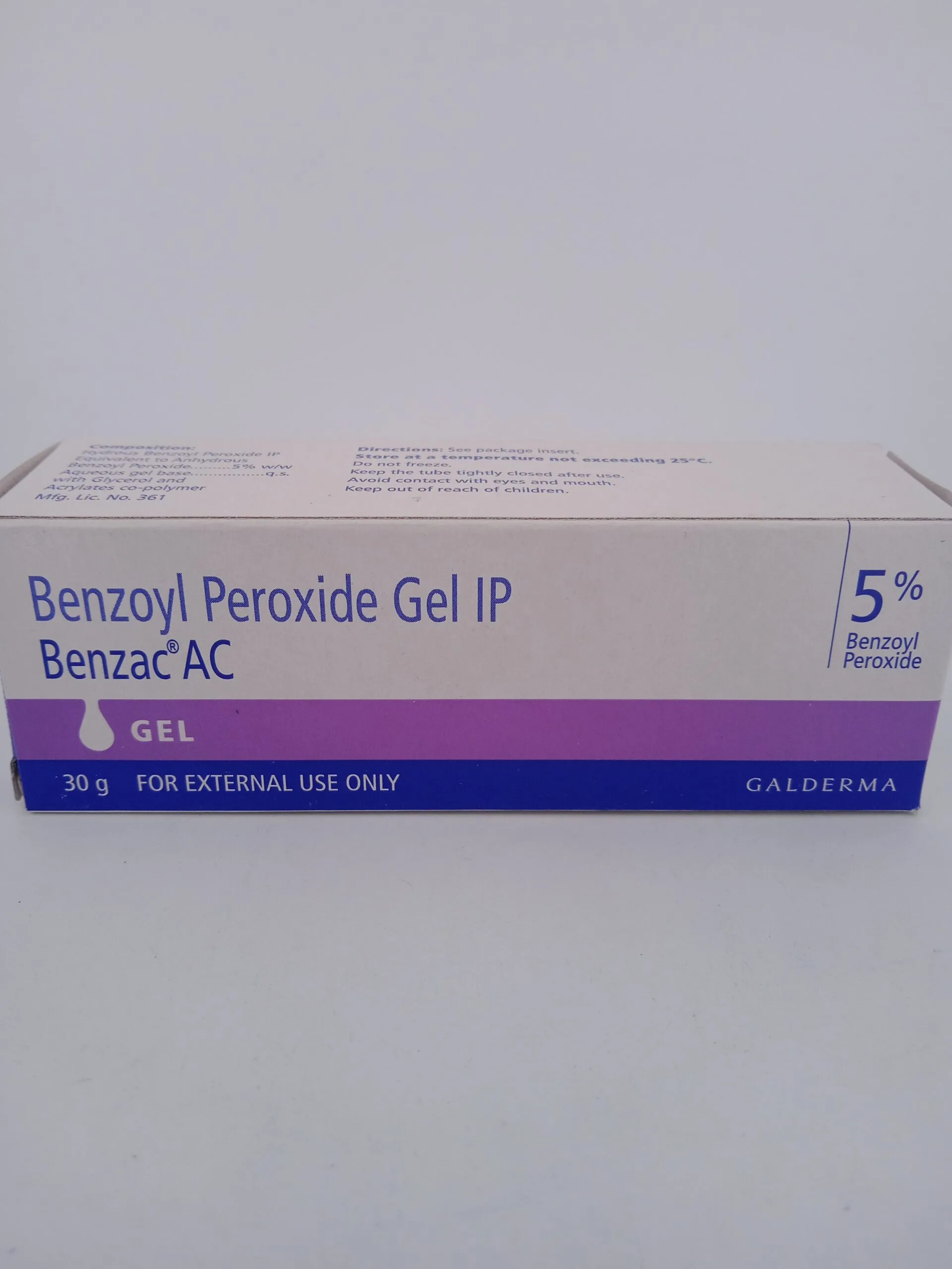 BENZAC AC 5% GEL - 1 TUBE OF 30gm