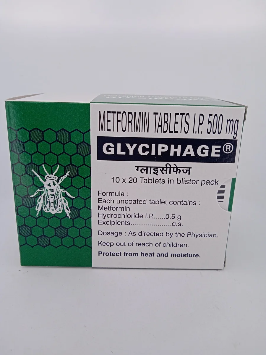 GLYCIPHAGE 500 MG - 20 TABLETS