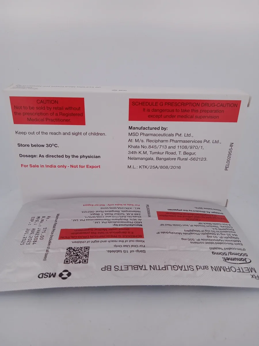 JANUMET 500MG/50MG - 15 TABLETS - Image 4