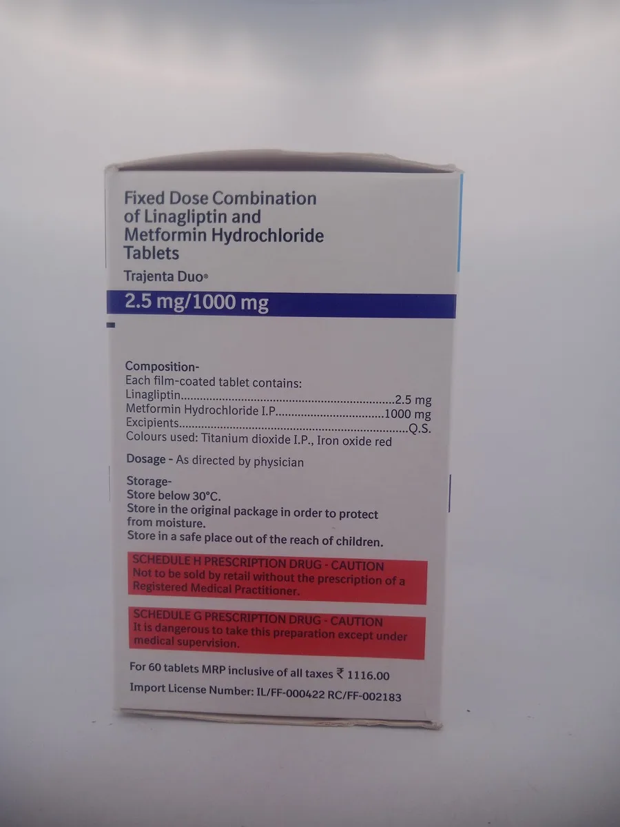 TRAJENTA DUO 2.5MG/1000MG - 10 TABLETS - Image 2